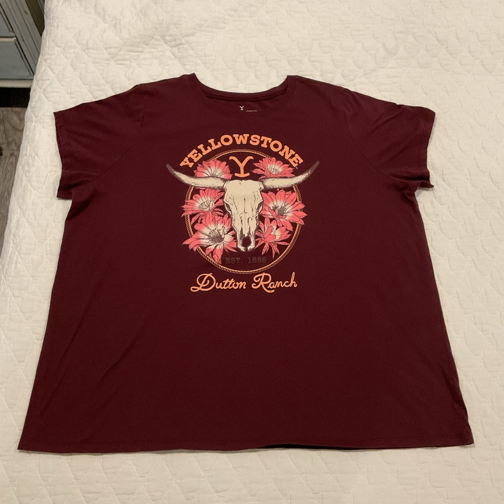 Torrid Hybrid Apparel Burgundy Yellowstone Dutton Tee 3X